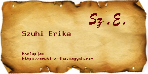 Szuhi Erika névjegykártya